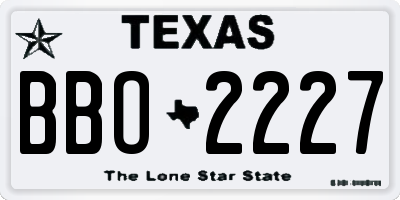 TX license plate BBO2227