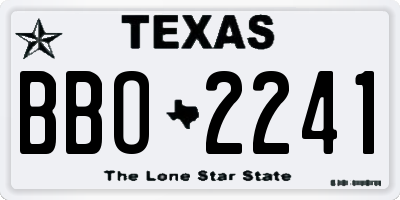 TX license plate BBO2241
