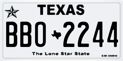 TX license plate BBO2244