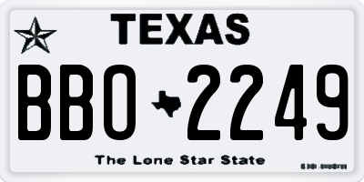 TX license plate BBO2249