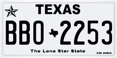 TX license plate BBO2253