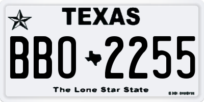 TX license plate BBO2255