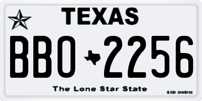 TX license plate BBO2256