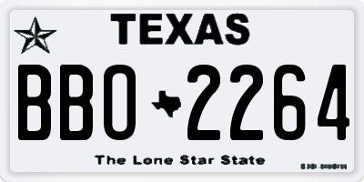 TX license plate BBO2264