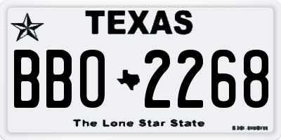 TX license plate BBO2268