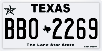 TX license plate BBO2269