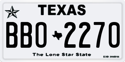 TX license plate BBO2270