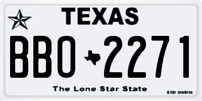TX license plate BBO2271