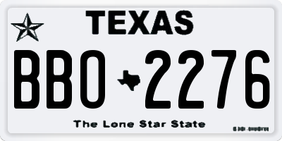 TX license plate BBO2276