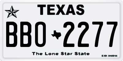 TX license plate BBO2277