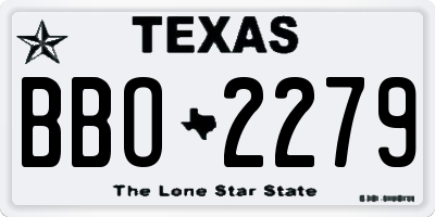TX license plate BBO2279