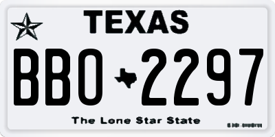 TX license plate BBO2297