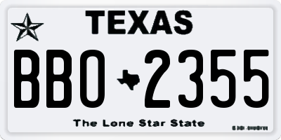 TX license plate BBO2355