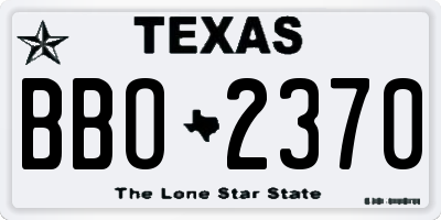 TX license plate BBO2370