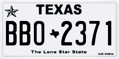 TX license plate BBO2371