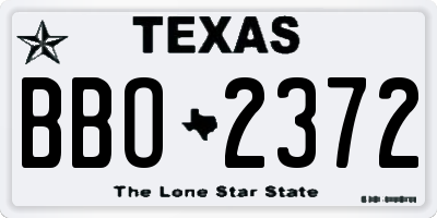 TX license plate BBO2372