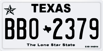 TX license plate BBO2379