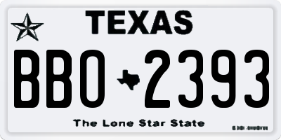 TX license plate BBO2393