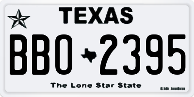 TX license plate BBO2395