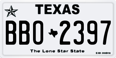 TX license plate BBO2397