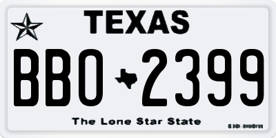 TX license plate BBO2399