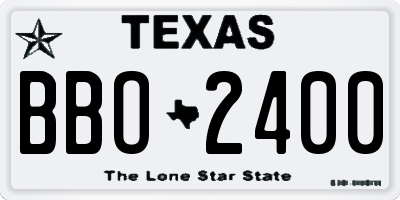 TX license plate BBO2400