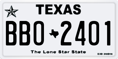 TX license plate BBO2401