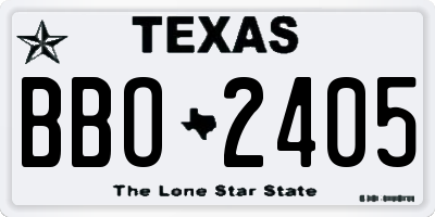 TX license plate BBO2405