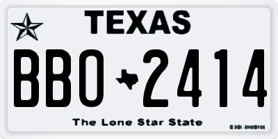 TX license plate BBO2414