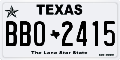 TX license plate BBO2415