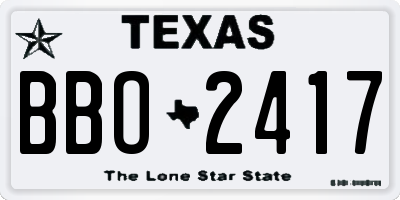TX license plate BBO2417