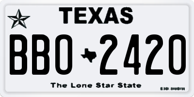 TX license plate BBO2420