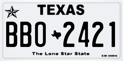 TX license plate BBO2421