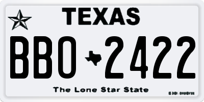 TX license plate BBO2422