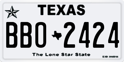 TX license plate BBO2424
