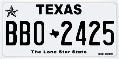 TX license plate BBO2425