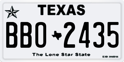 TX license plate BBO2435