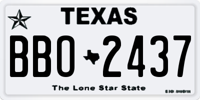 TX license plate BBO2437