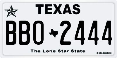 TX license plate BBO2444