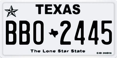 TX license plate BBO2445