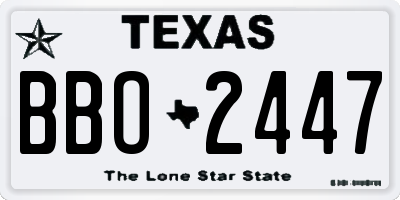 TX license plate BBO2447
