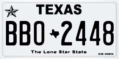 TX license plate BBO2448