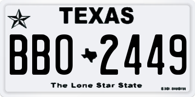 TX license plate BBO2449