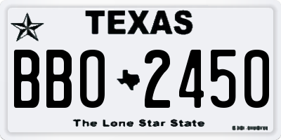 TX license plate BBO2450