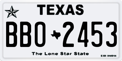 TX license plate BBO2453