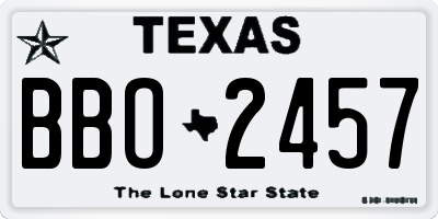 TX license plate BBO2457