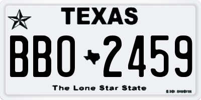 TX license plate BBO2459
