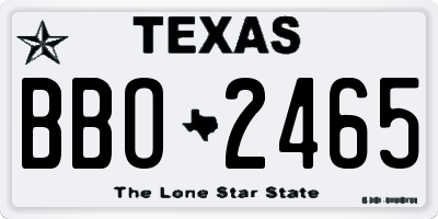TX license plate BBO2465