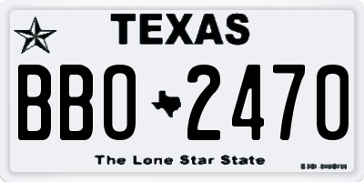 TX license plate BBO2470