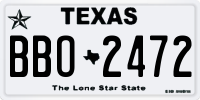 TX license plate BBO2472